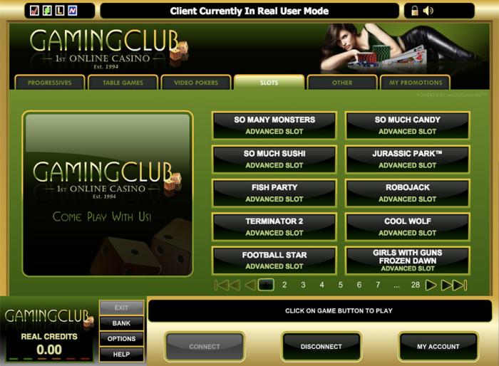 gaming club casino accueil