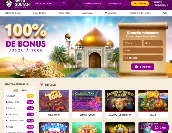 wild sultan casino accueil